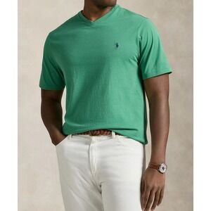 Polo Ralph Lauren‎ V-Neck T-Shirt Men's Size Medium Short Sleeve Cotton Green